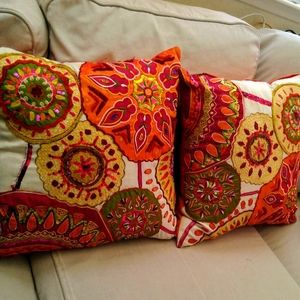 Pier One World Market Boho 2 Pillows With Inserts